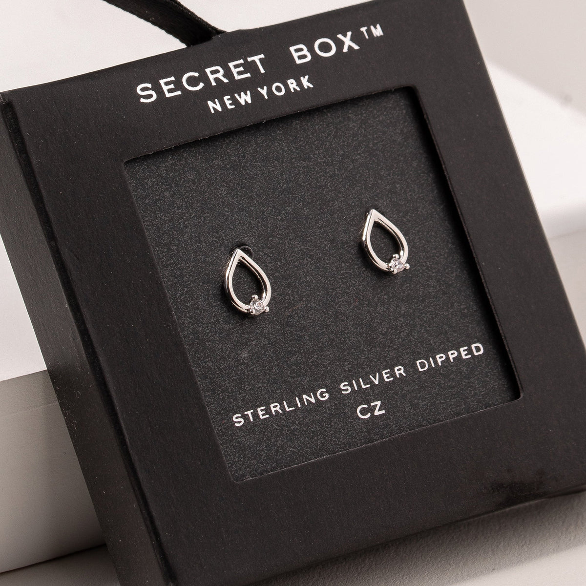 Tear Drop CZ Stud Earrings