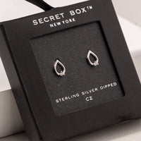 Tear Drop CZ Stud Earrings