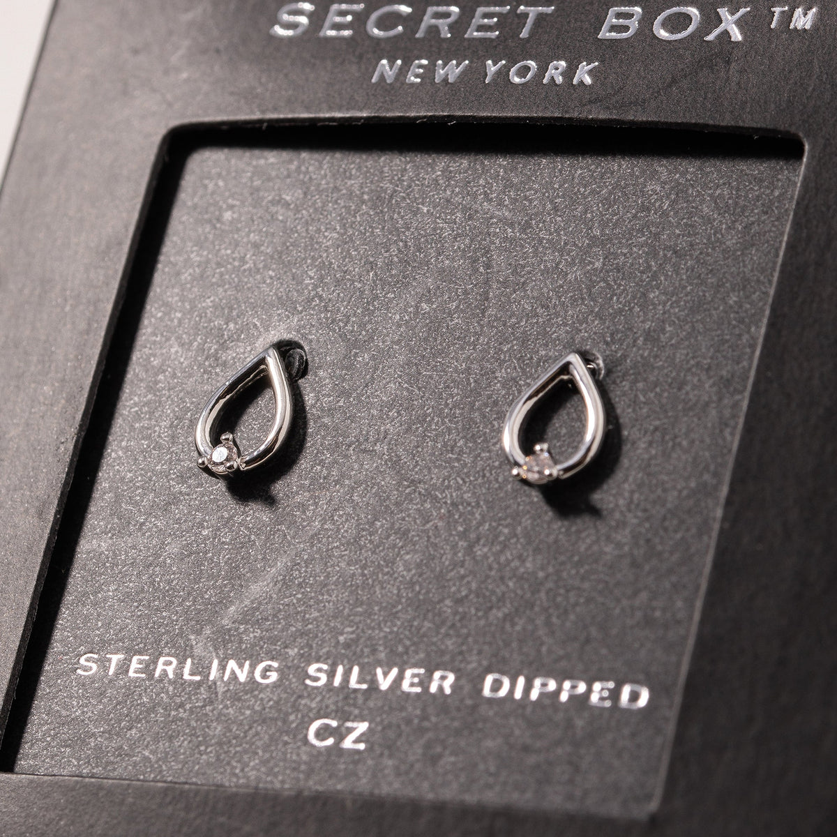 Tear Drop CZ Stud Earrings