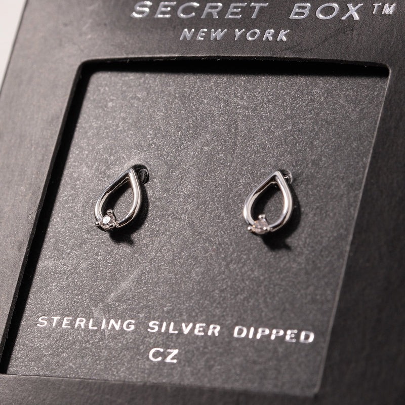 Tear Drop CZ Stud Earrings