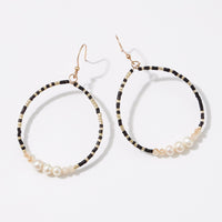 Seed Beads Earrings with Freshwater Pearl