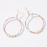 Seed Beads Earrings with Freshwater Pearl