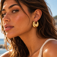 18K Gold Dipped Floral Hoops | Stainless Steel Jewelry