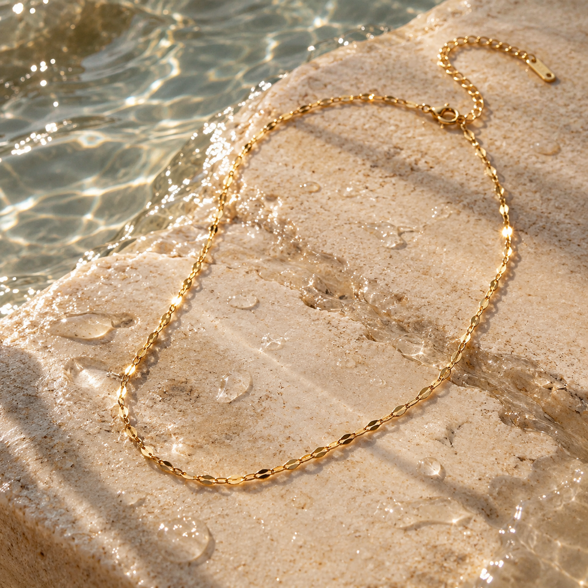 18K Gold Dipped Twisted Chain | Stainless Steel Jewelry