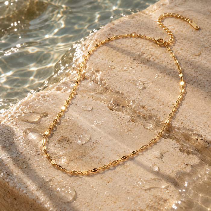 18K Gold Dipped Twisted Chain | Stainless Steel Jewelry