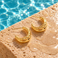 18K Gold Dipped Braided Hoops | Stainless Steel Jewelry