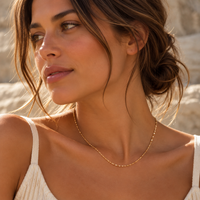 18K Gold Dipped Shimmer Chain | Stainless Steel Jewelry