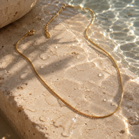 18K Gold Dipped Dainty Box Chain | Stainless Steel Jewelry