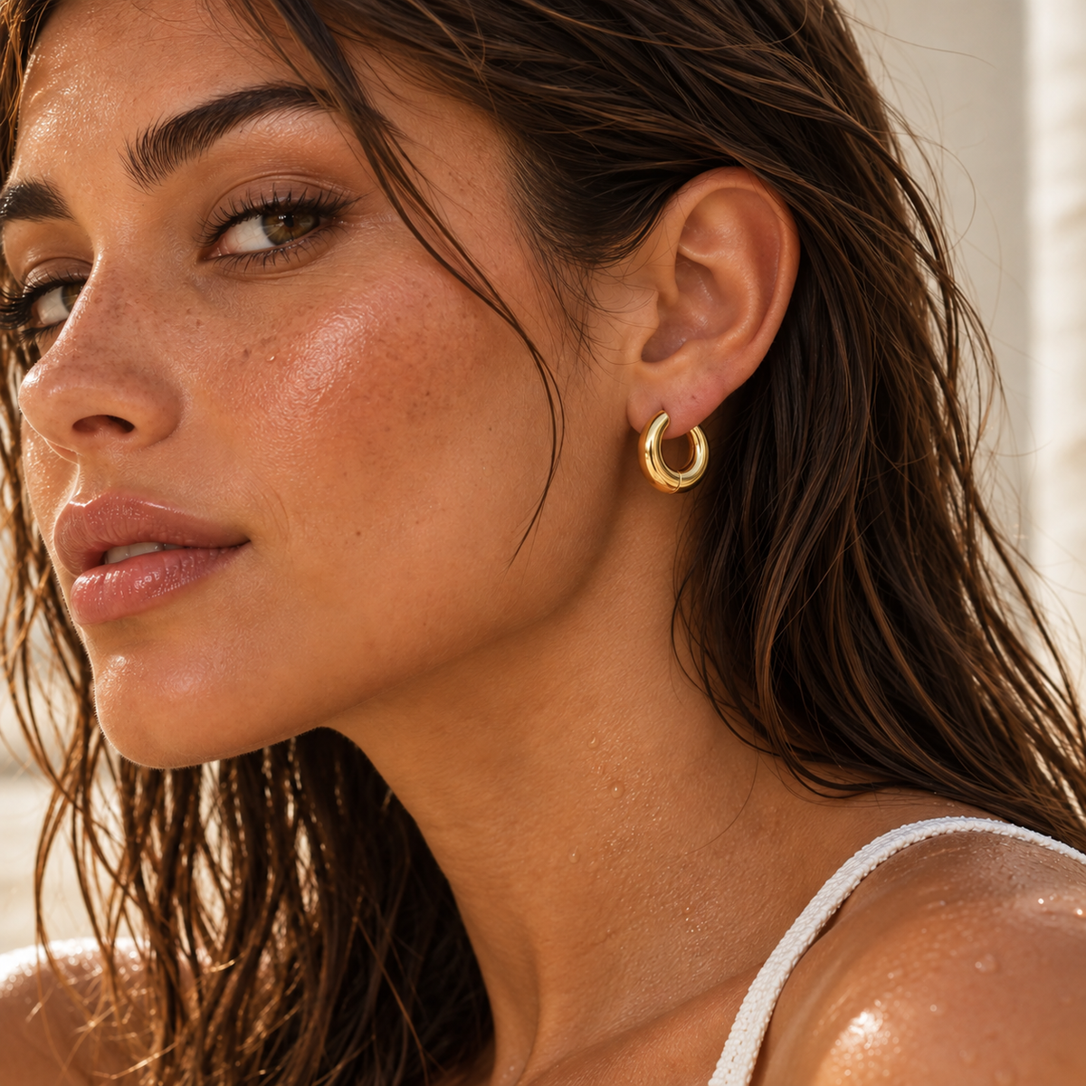 18K Gold Dipped Huggie Hoops | Stainless Steel Jewelry