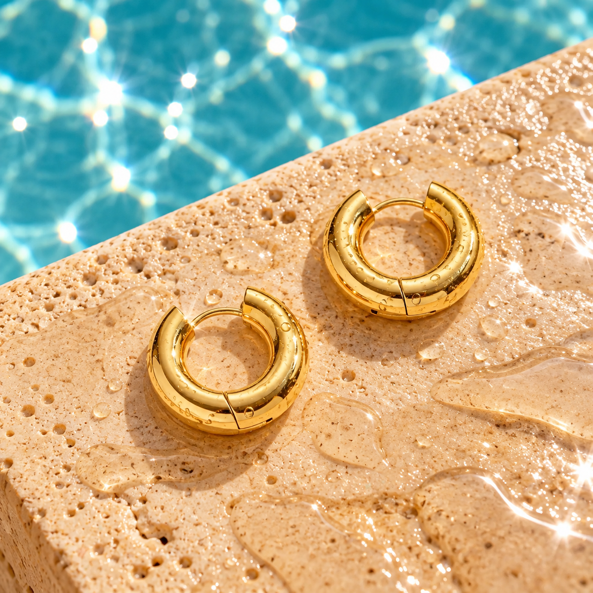 18K Gold Dipped Huggie Hoops | Stainless Steel Jewelry