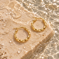 18K Gold Dipped Twisted Hoops | Stainless Steel Jewelry