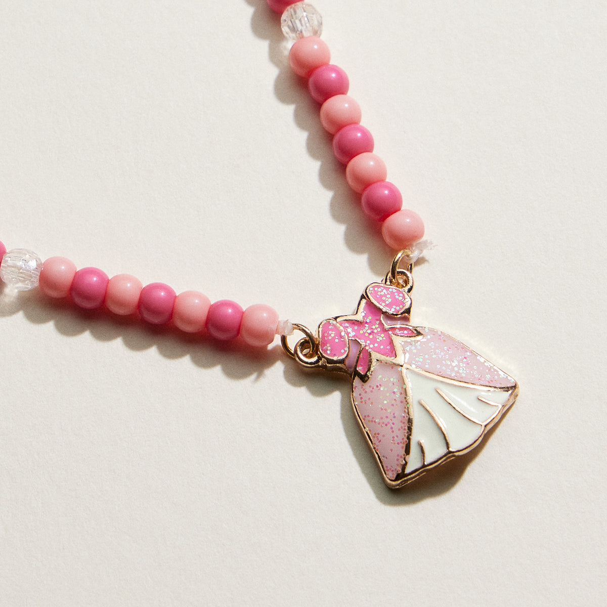Beaded Princess Dress Charm Necklace | Kids Beaded Jewelry