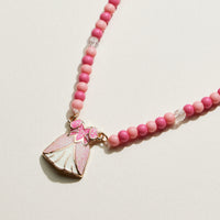 Beaded Princess Dress Charm Necklace | Kids Beaded Jewelry