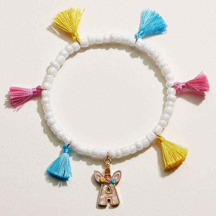 Kids Initial Tassel Bracelet | Personalized Kids Jewelry