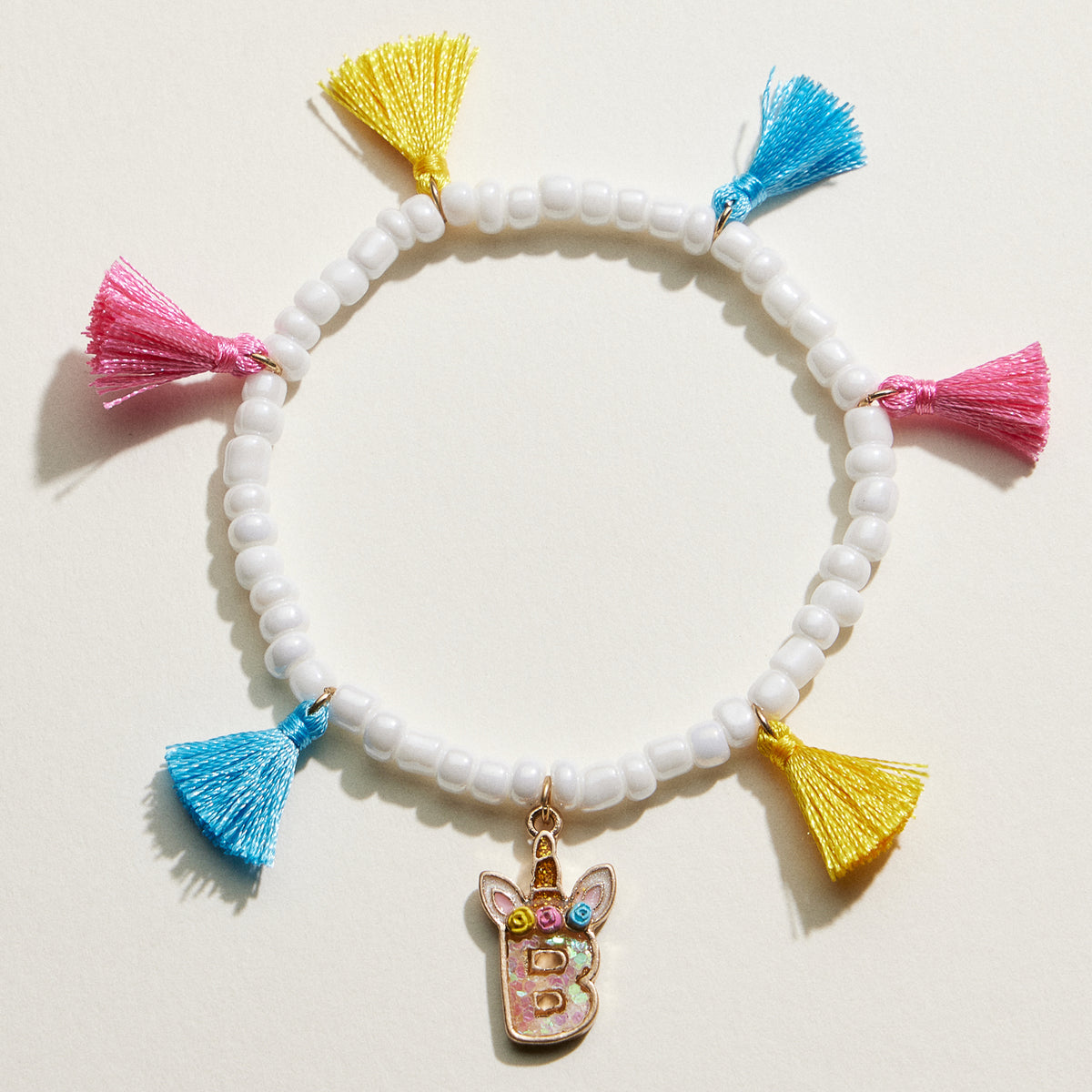Kids Initial Tassel Bracelet