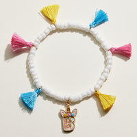 Kids Initial Tassel Bracelet