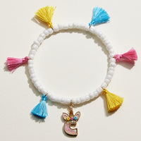 Kids Initial Tassel Bracelet