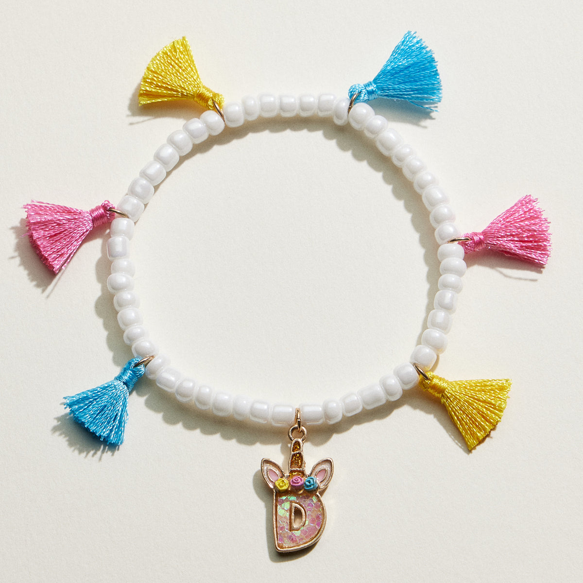 Kids Initial Tassel Bracelet