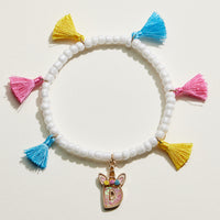 Kids Initial Tassel Bracelet