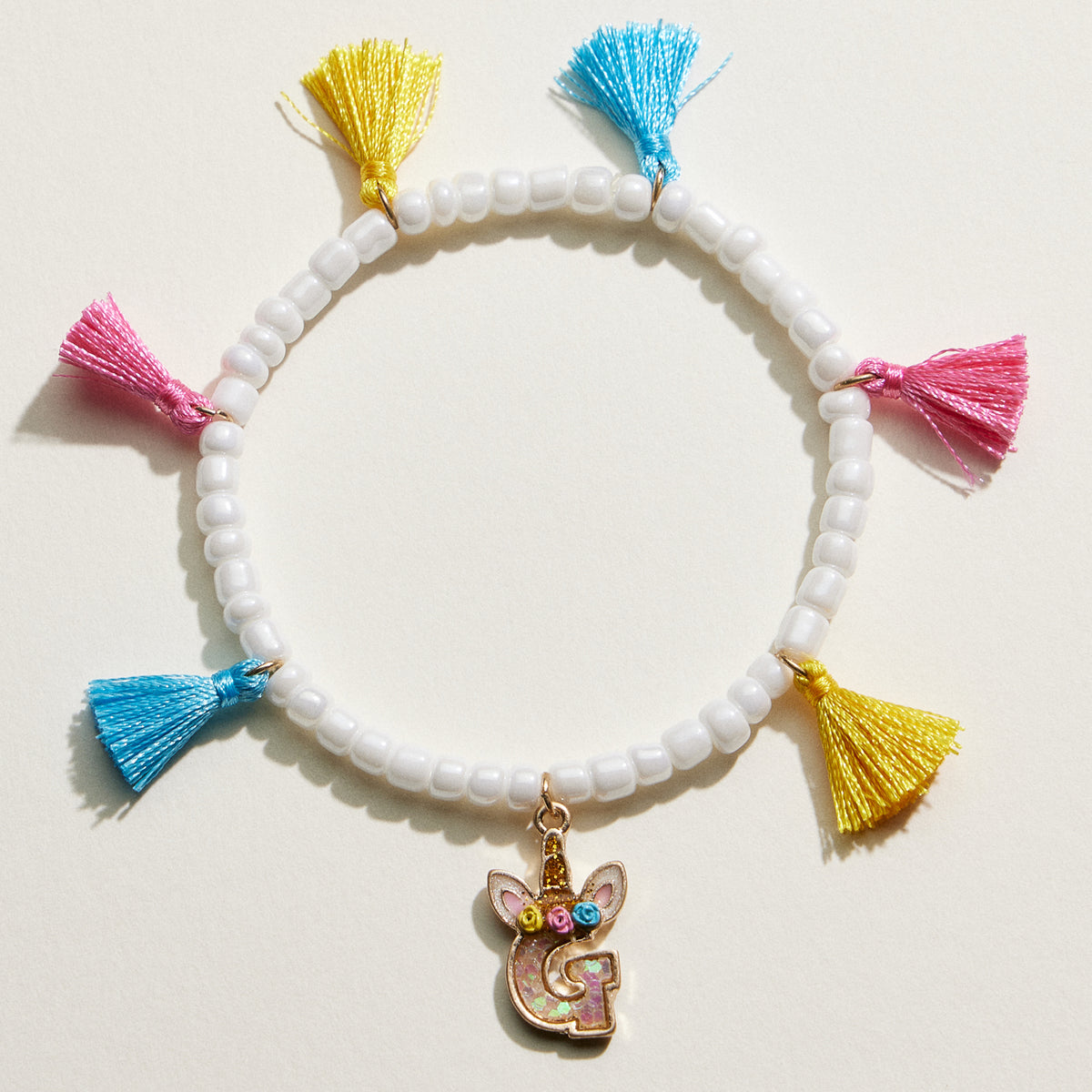 Kids Initial Tassel Bracelet