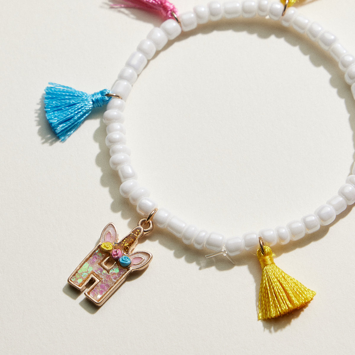 Kids Initial Tassel Bracelet