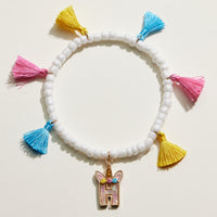 Kids Initial Tassel Bracelet