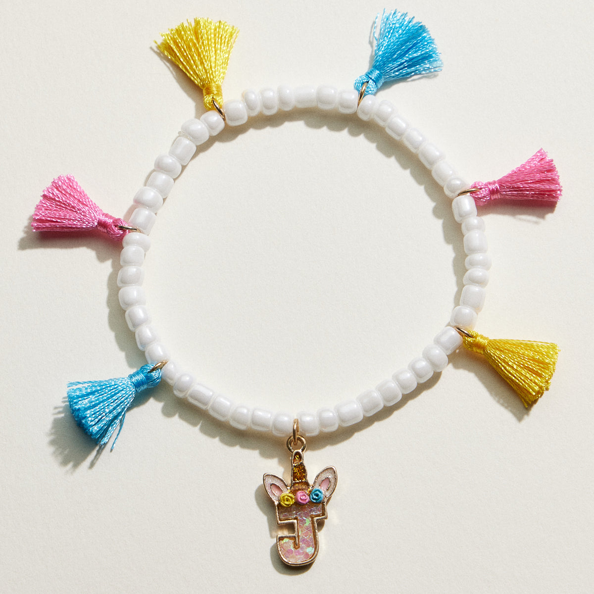 Kids Initial Tassel Bracelet