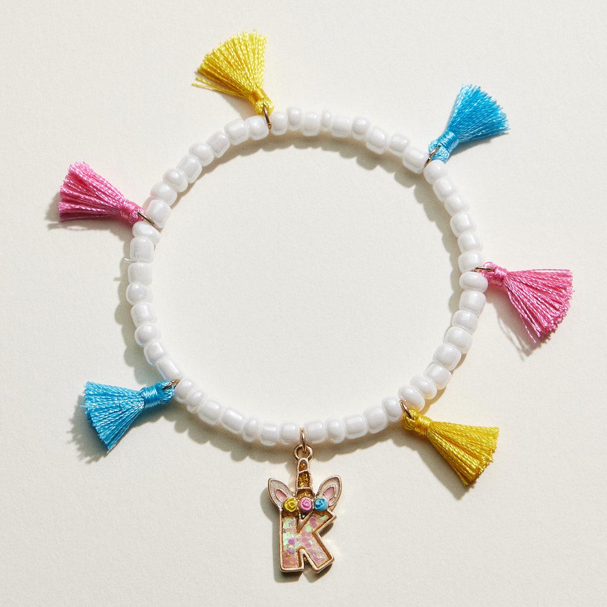 Kids Initial Tassel Bracelet