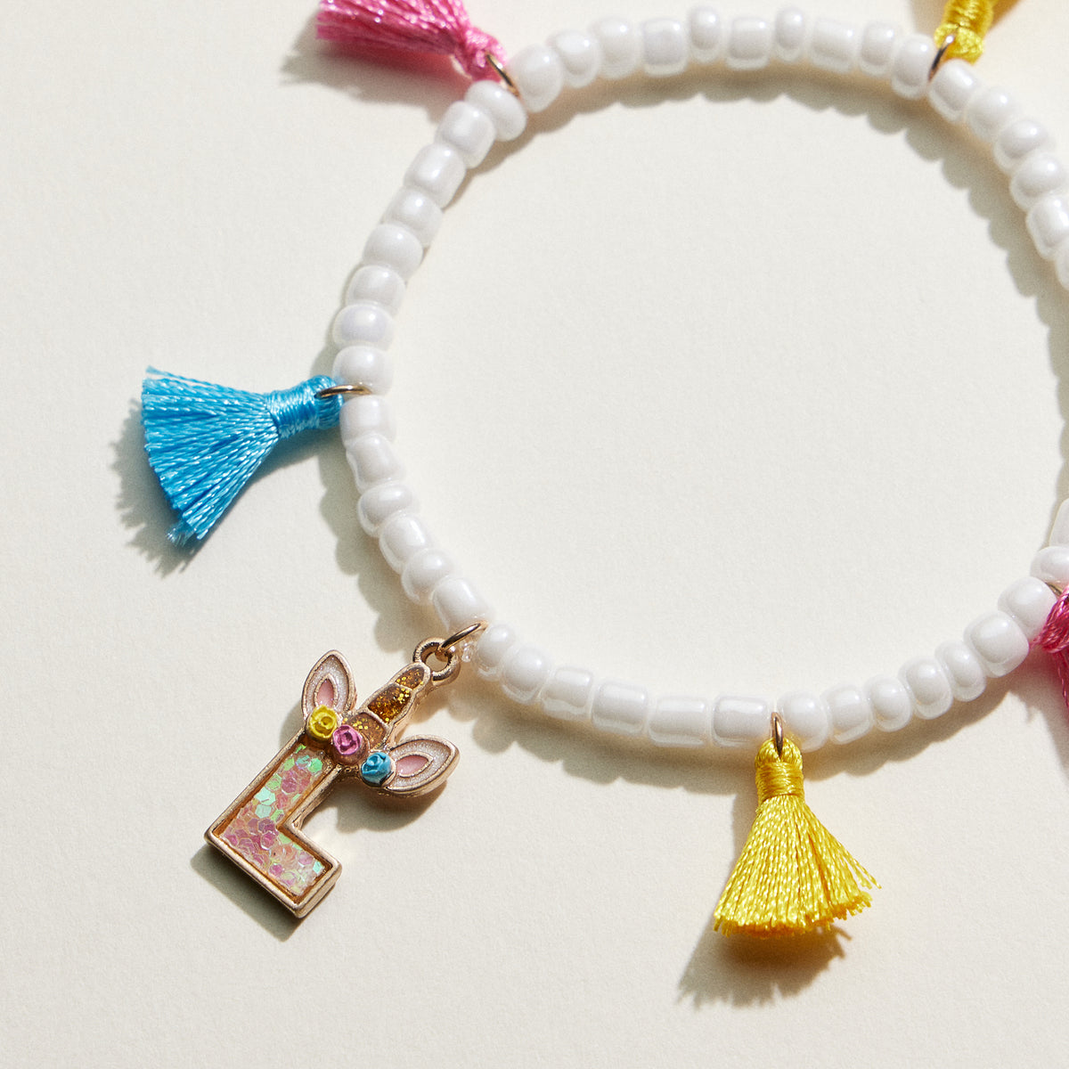 Kids Initial Tassel Bracelet