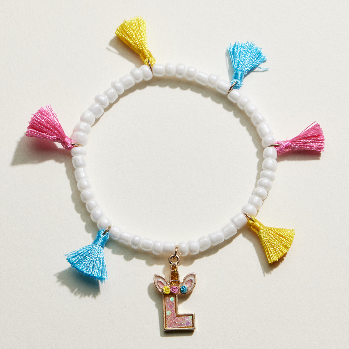 Kids Initial Tassel Bracelet