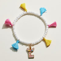 Kids Initial Tassel Bracelet