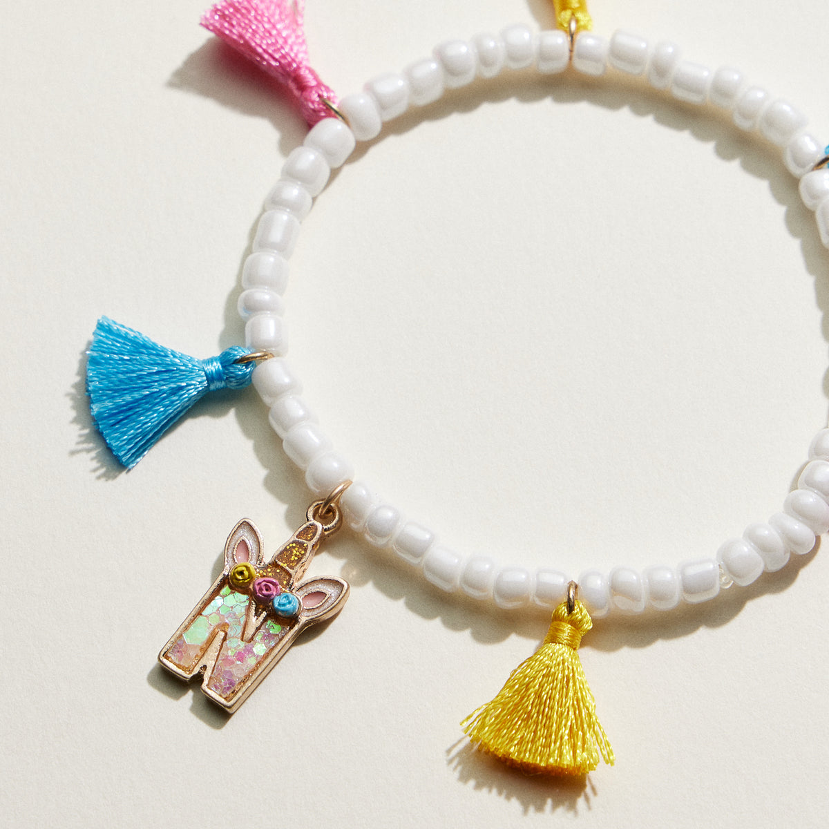 Kids Initial Tassel Bracelet