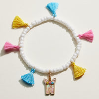Kids Initial Tassel Bracelet
