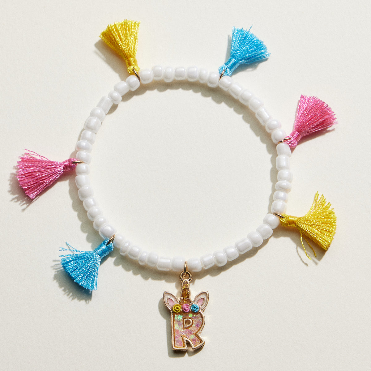 Kids Initial Tassel Bracelet