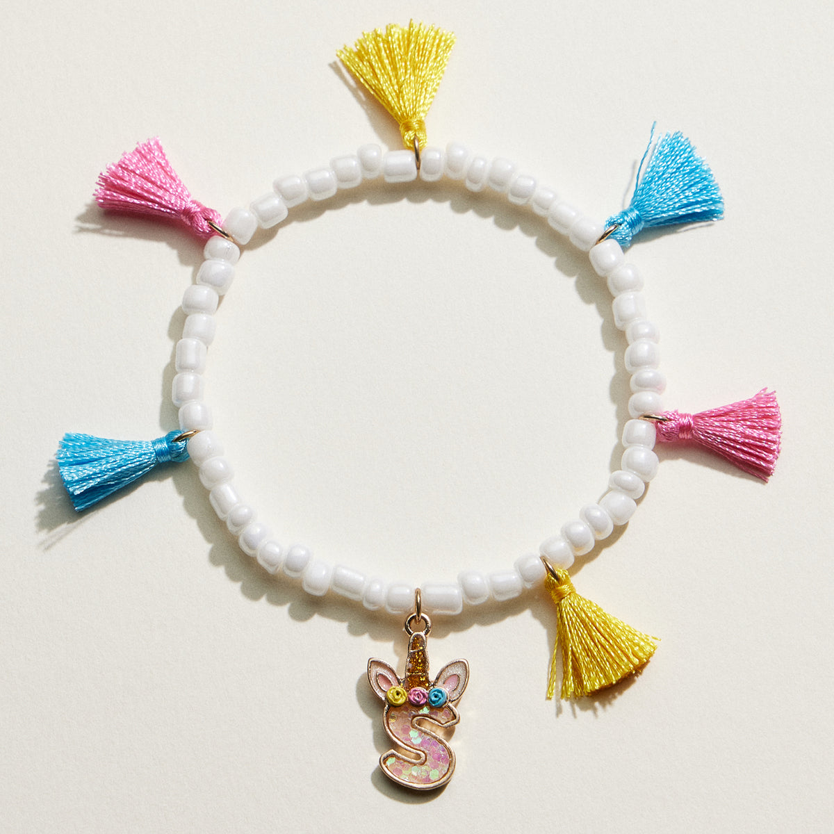Kids Initial Tassel Bracelet