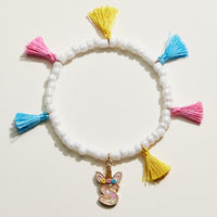 Kids Initial Tassel Bracelet