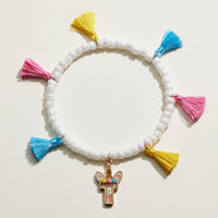 Kids Initial Tassel Bracelet