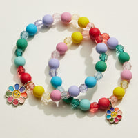 Acrylic Beaded Smiley Daisy Kids Bracelet Set | Kids Beaded Jewelry