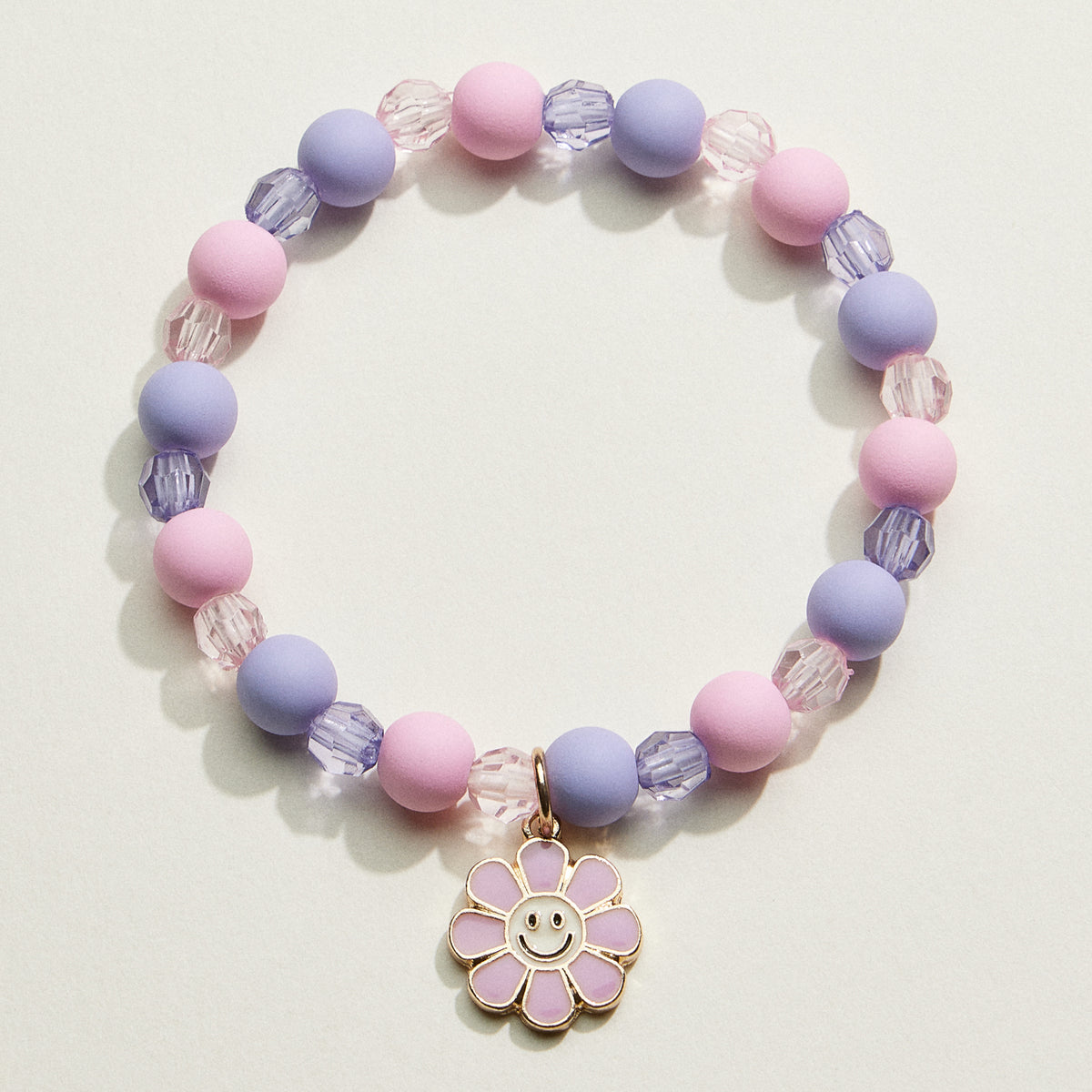 Acrylic Beaded Smiley Daisy Kids Bracelet Set | Kids Beaded Jewelry