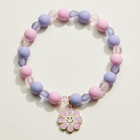 Acrylic Beaded Smiley Daisy Kids Bracelet Set | Kids Beaded Jewelry