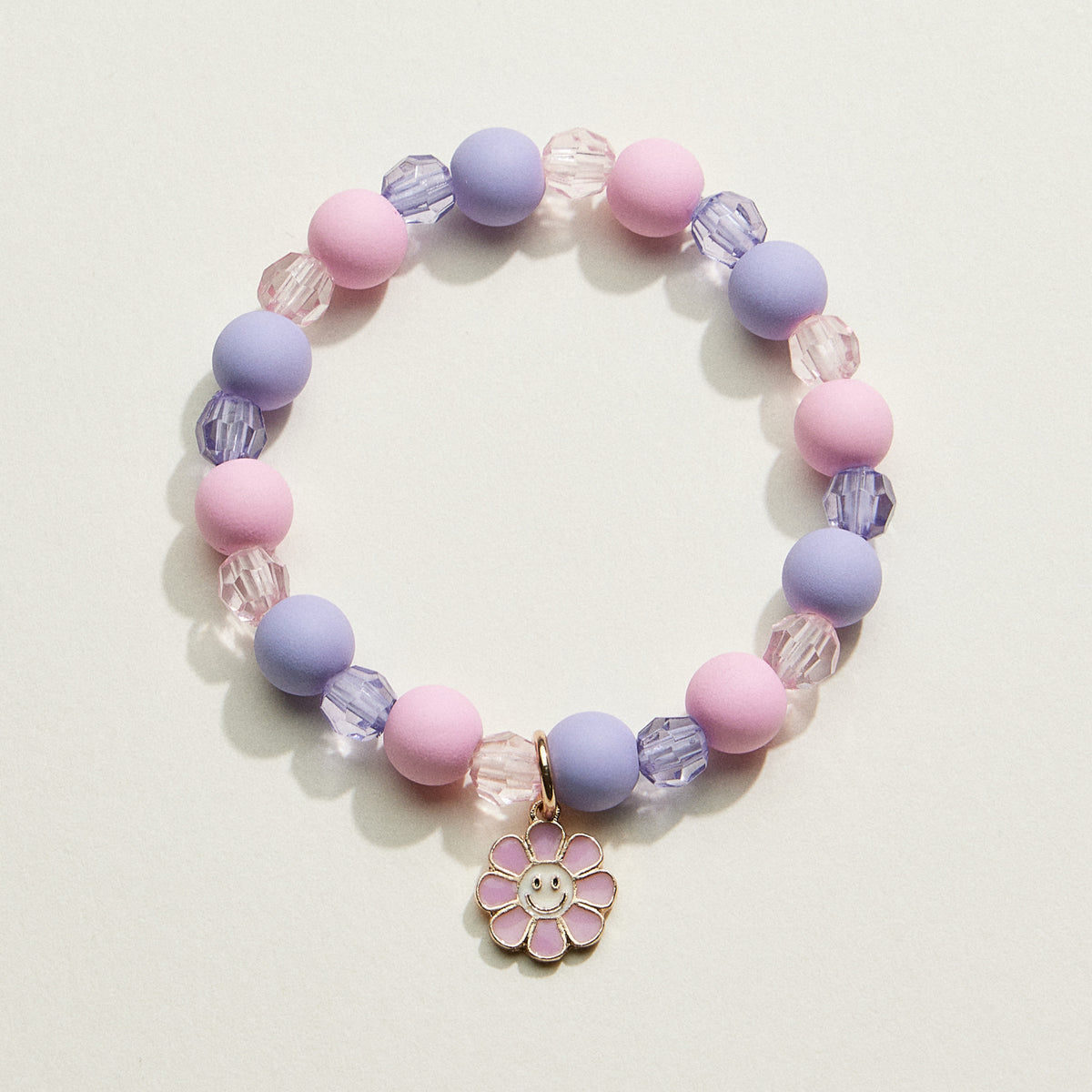 Acrylic Beaded Smiley Daisy Kids Bracelet Set | Kids Beaded Jewelry