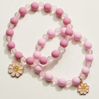 Acrylic Beaded Smiley Daisy Kids Bracelet Set | Kids Beaded Jewelry