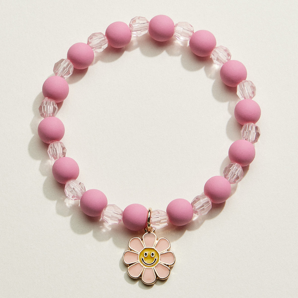 Acrylic Beaded Smiley Daisy Kids Bracelet Set | Kids Beaded Jewelry
