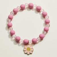Acrylic Beaded Smiley Daisy Kids Bracelet Set | Kids Beaded Jewelry