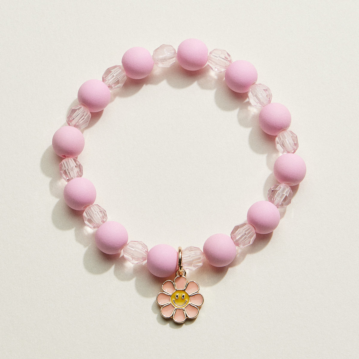 Acrylic Beaded Smiley Daisy Kids Bracelet Set | Kids Beaded Jewelry
