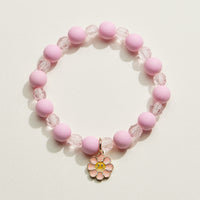 Acrylic Beaded Smiley Daisy Kids Bracelet Set | Kids Beaded Jewelry