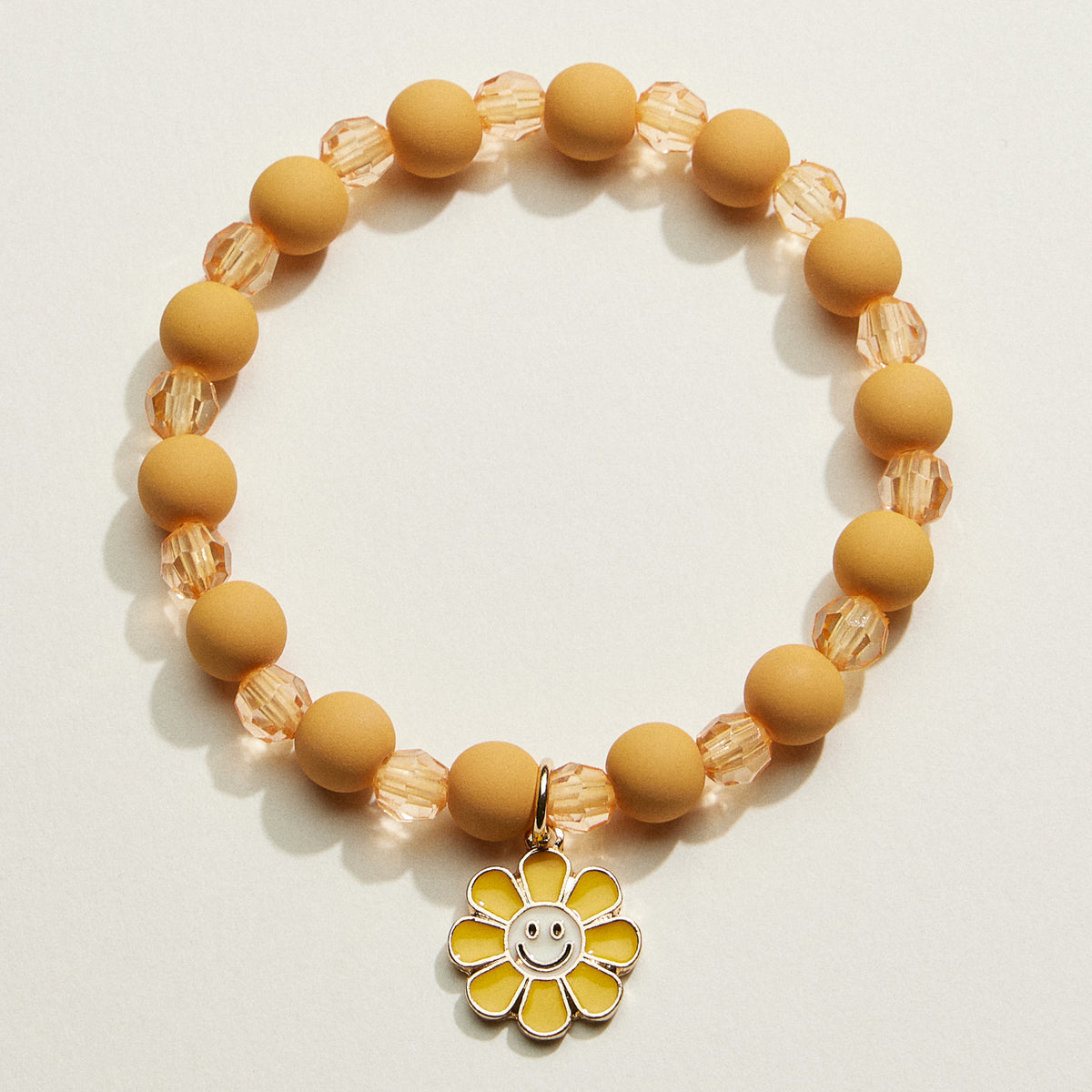 Acrylic Beaded Smiley Daisy Kids Bracelet Set | Kids Beaded Jewelry