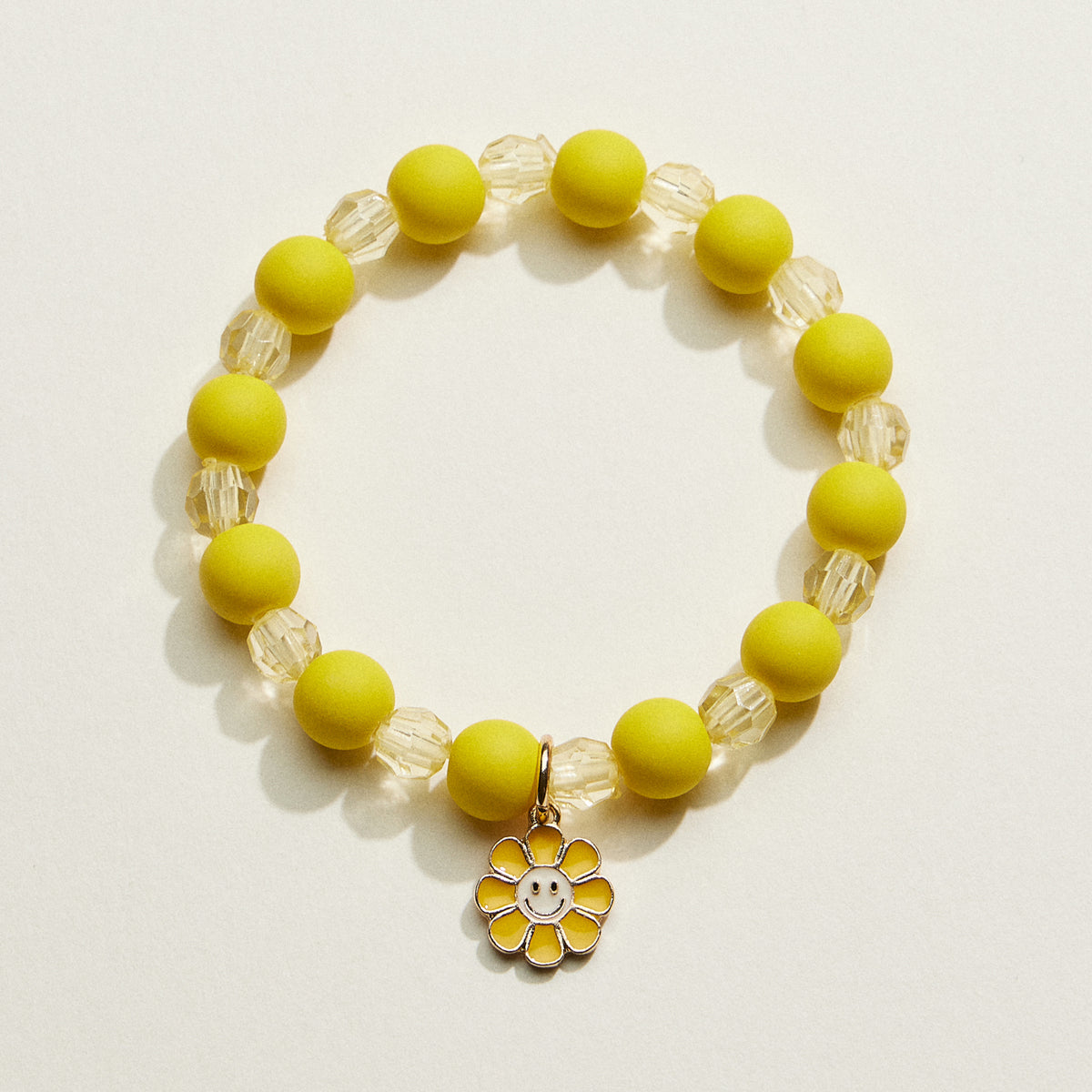 Acrylic Beaded Smiley Daisy Kids Bracelet Set | Kids Beaded Jewelry