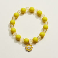 Acrylic Beaded Smiley Daisy Kids Bracelet Set | Kids Beaded Jewelry