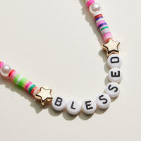 Heishi Bead Kids Word Necklace | Kids Beaded Jewelry